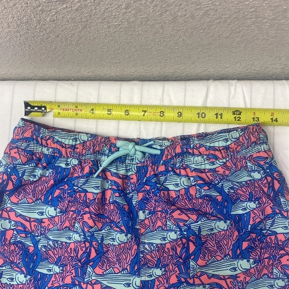 VINEYARD VINES Chappy Print Swim Trunks - Coral Papaya Passion Size Large